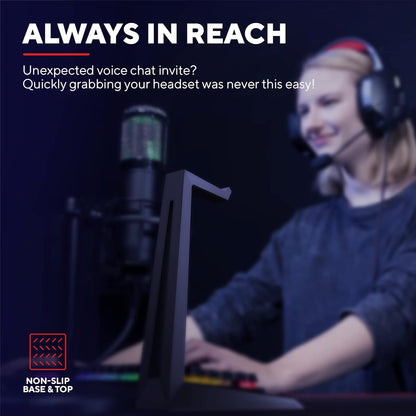 Trust Gaming GXT 260 Cendor Headset Stand, Universal Headphone Holder, Hook With