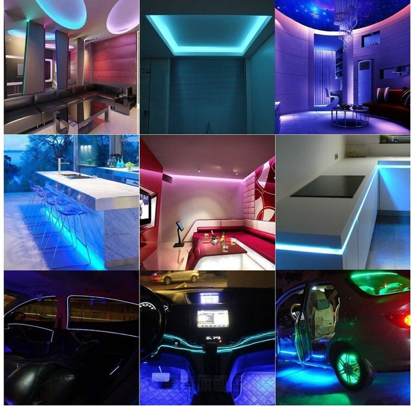 LED Strip Lights 5050 RGB Light Colour Changing Tape Cabinet TV USB Remote Xmas