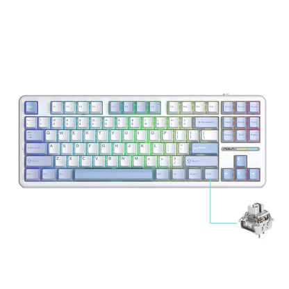 F87Pro Mechanical Keyboard 2.4G/Usb/Bluetooth Tri Mode Wireless 87 Key 5 Layer Silencing Filling Suitable for Gaming+Typing