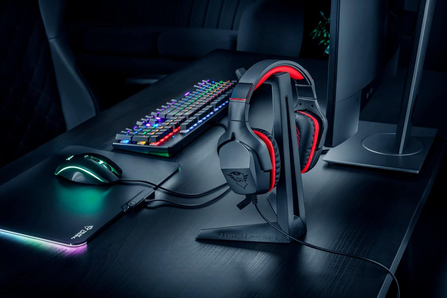 Trust Gaming GXT 260 Cendor Headset Stand, Universal Headphone Holder, Hook With