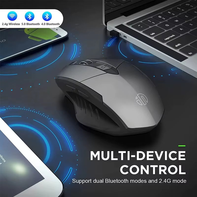 Bluetooth Compatible Mouse Rechargeable 2.4G  Wireless Mouse Office Mute Support PC Laptop Tablet Smartphone Universal