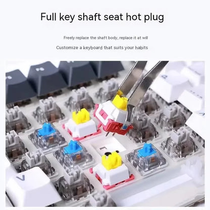 F87Pro Mechanical Keyboard 2.4G/Usb/Bluetooth Tri Mode Wireless 87 Key 5 Layer Silencing Filling Suitable for Gaming+Typing