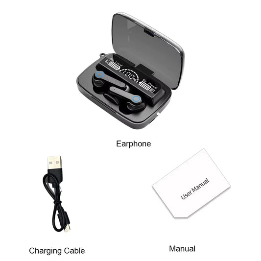 M19 Bluetooth Headset Wireless Tws Gaming Support Noise-Cancelling Touch In-Ear Mini Emergency Power Bank Headset