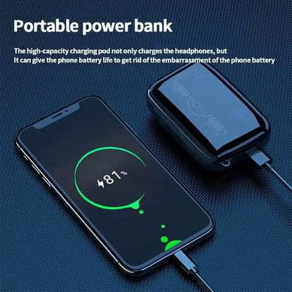 M19 Bluetooth Headset Wireless Tws Gaming Support Noise-Cancelling Touch In-Ear Mini Emergency Power Bank Headset