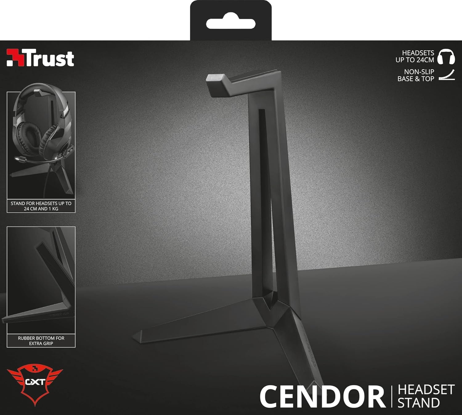 Trust Gaming GXT 260 Cendor Headset Stand, Universal Headphone Holder, Hook With